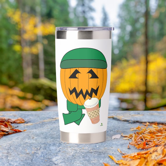 Coffee Hipster Jack-o-lantern Halloween Toon Insulated Tumbler (Outdoor)
