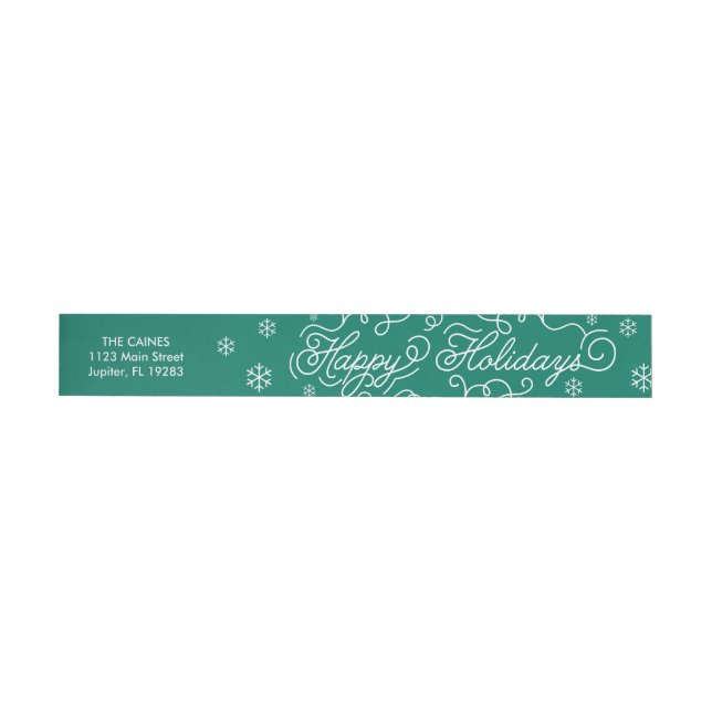 Coffee Holiday Christmas Green Address Wrap Label (Individual)