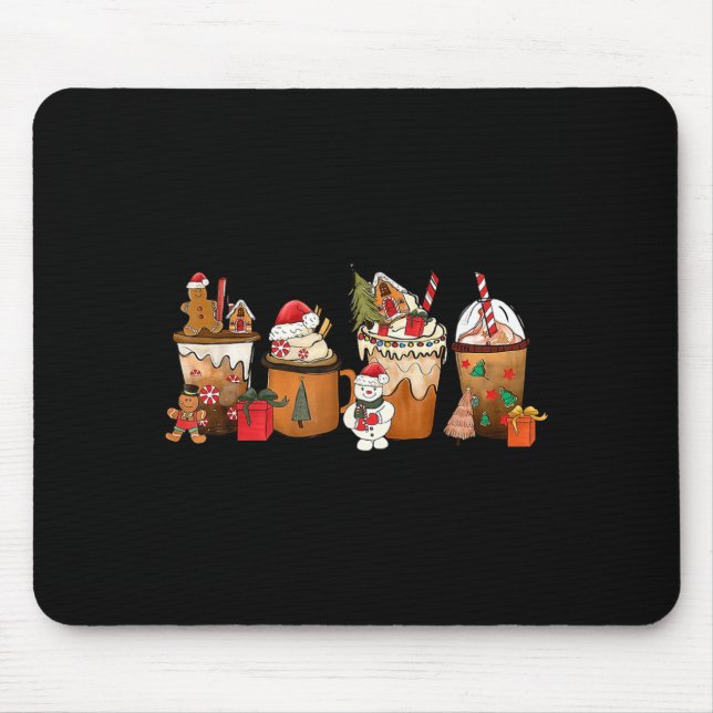 Coffee Hot Cocoa Merry Christmas Xmas Family Pajam Mouse Pad (Front)