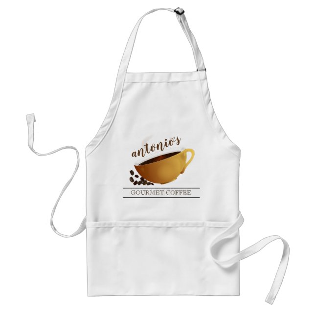Coffee House Barista Personalized Adult Apron (Front)