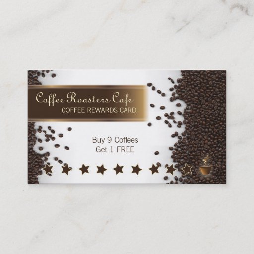 Customizable Coffee House Cafe Rewards Card Business Card