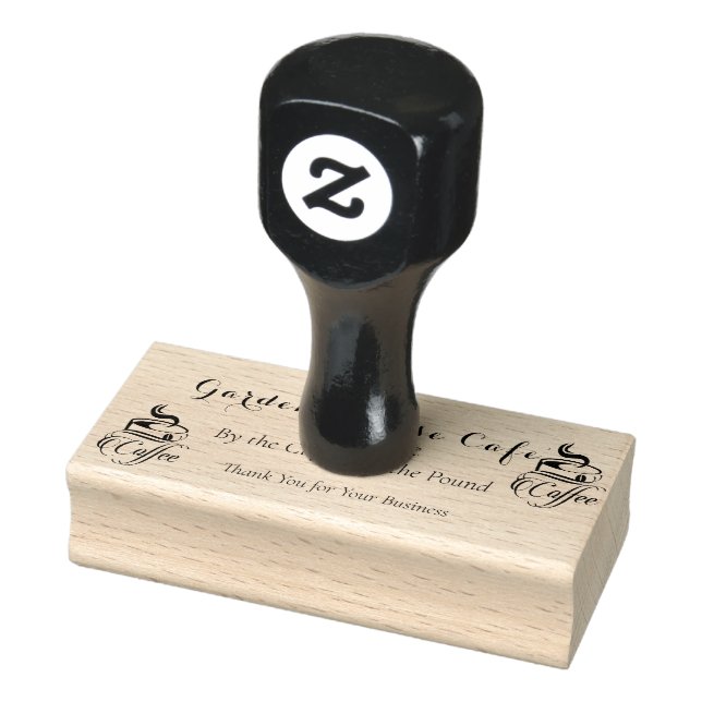Coffee House Cups Beans Cafe' Rubber Stamp (Stamp)