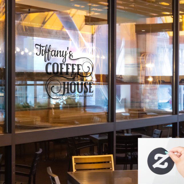 Coffee House Custom Business Window Cling (Restaurant Window)