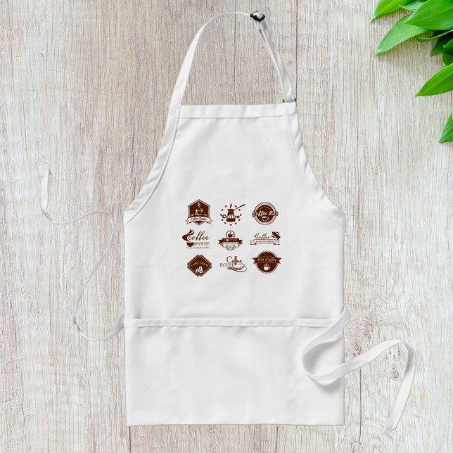 Coffee House Label Signs Adult Apron (Creator Uploaded)