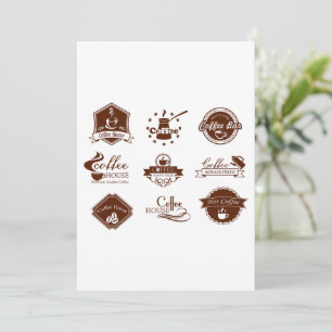 Coffee House Label Signs Invitation