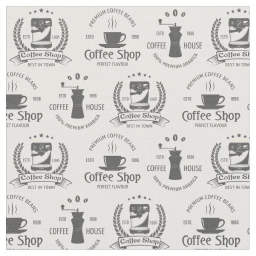 Coffee House Logos  Fabric