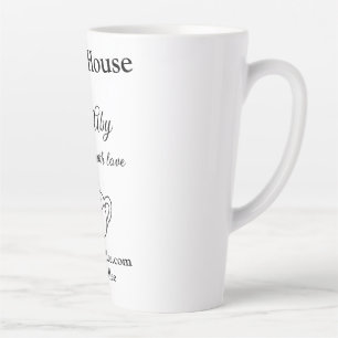 Coffee house made with love add text website socia latte mug