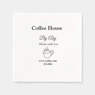 Coffee house made with love add text website socia napkins