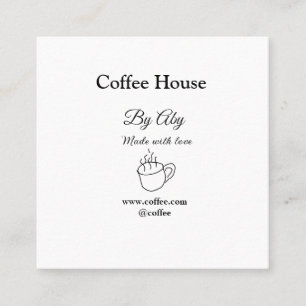 Coffee house made with love add text website socia square business card