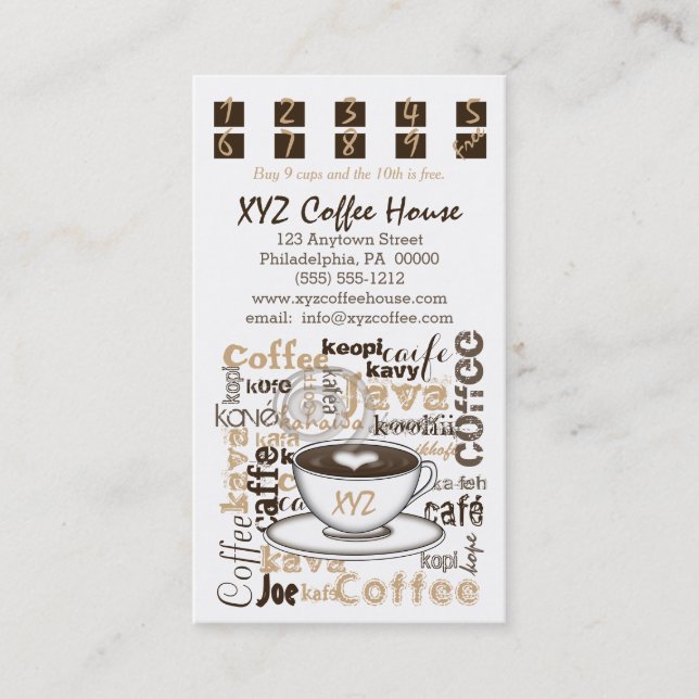 Coffee House Punch | Loyalty Cards (Front)