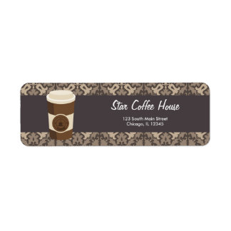 Coffee House Return Address Label