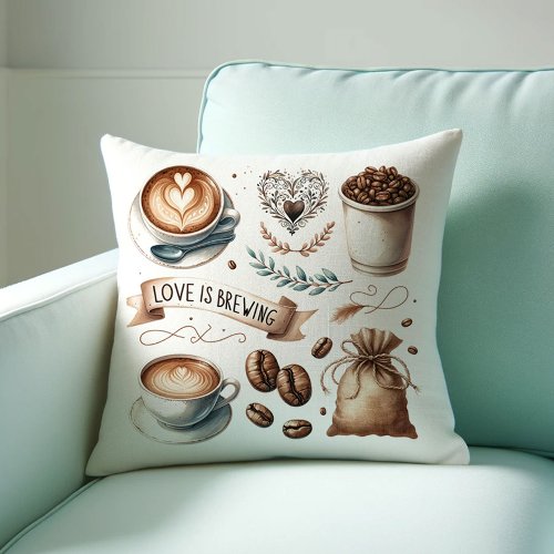 Coffee House Themed Throw Pillows