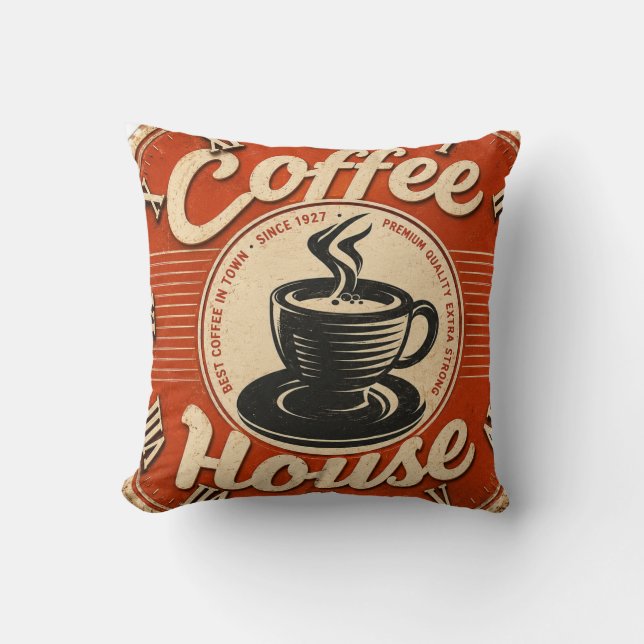 Coffee House  Throw Pillow (Front)