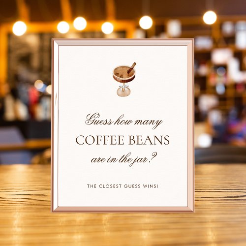 Coffee How Many Beans Bridal Shower Game Sign