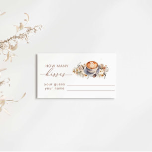 Coffee How Many Kisses Bridal Shower game Enclosure Card