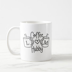 Coffee Hubby Love Monogram Mug
