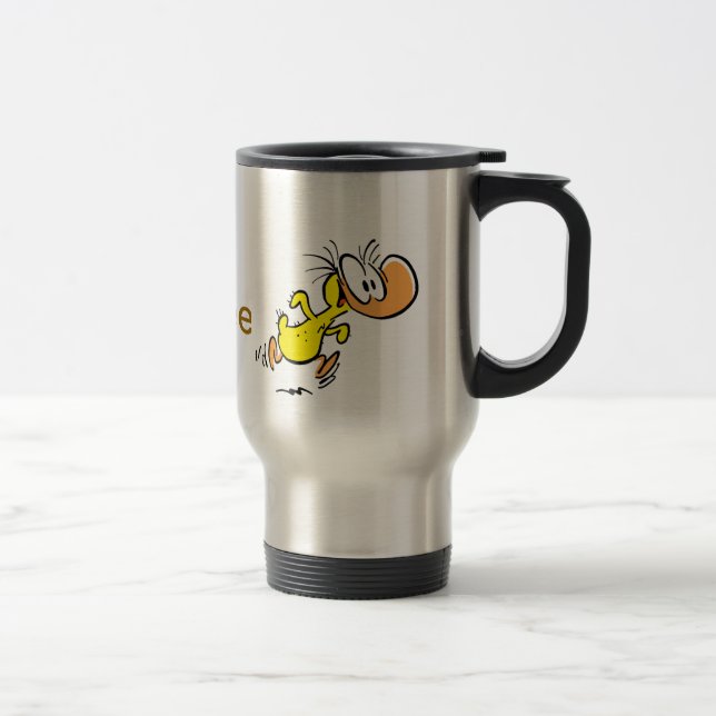 Coffee Humor Cartoon Duck Funny Travel Mug (Right)