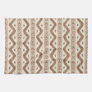 Coffee Ikat, Cream Woven Stripe Kitchen Towel