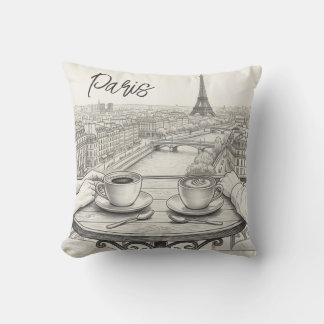 Coffee in a Paris city memories... Throw Pillow