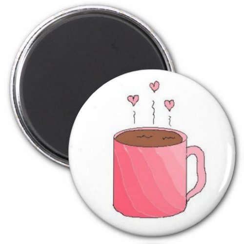 Coffee in a Pretty Pink Cup Magnet