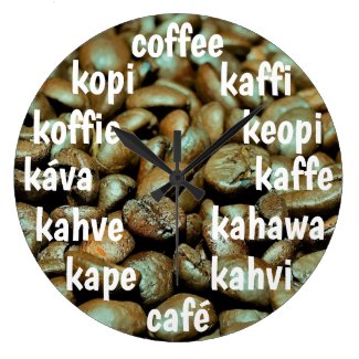 Fun Coffee Beans Large Clock