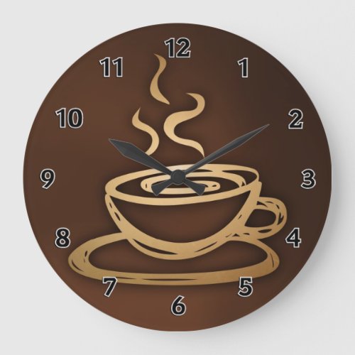 Coffee In My Cup Large Clock