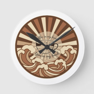 Coffee In My Hand You In My Head Quote Round Clock