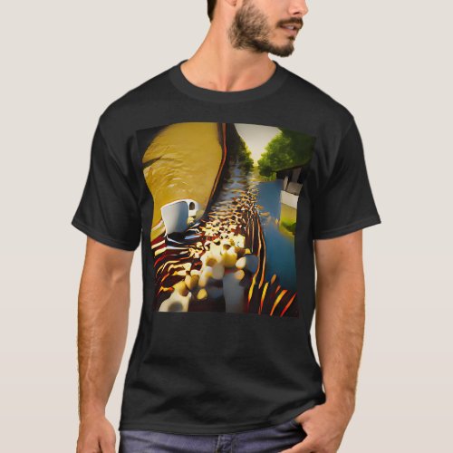 Coffee in Rendered in cinema4d of a canal 1 T_Shirt