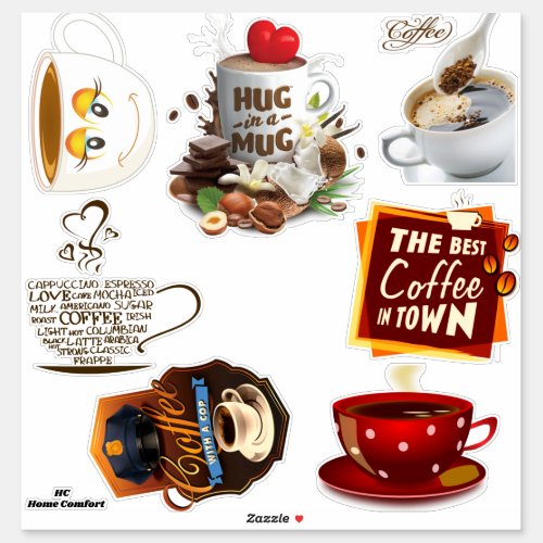 Coffee in Served Scrapbooking Stickers