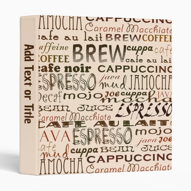 Coffee, In so Many Words 3 Ring Binder (Front/Spine)