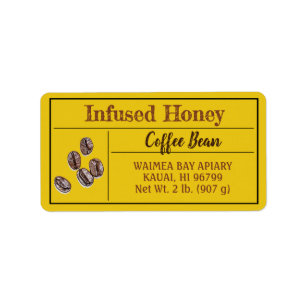 Coffee Infused Honey Jar Label