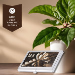Coffee Inspired Mocha Swirl Business Card Holder<br><div class="desc">Elevate your coffee-inspired style with this sleek Mocha Business Card Holder! Perfect for baristas, coffee shop owners, or any coffee lover, this holder features a rich mocha-tone design reminiscent of your favorite brew. Add a personal touch by customizing it with initials or a short message to make it uniquely yours....</div>