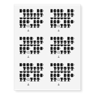 Coffee Invaders, Space Alien Temporary Geek Tattoo