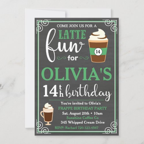 Coffee Invitation  Coffee Birthday Invitation