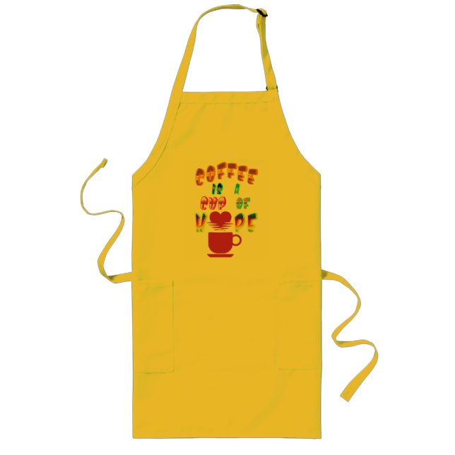 Coffee Is A Cup Of Hope Long Apron (Front)