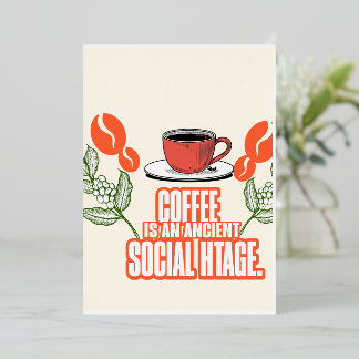 Coffee is a social heritage foil invitation