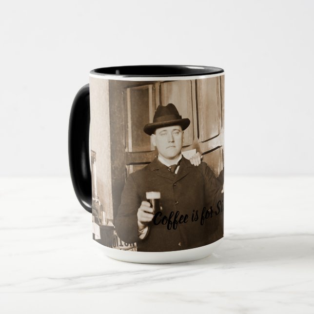 Coffee is for Sissies 1890 Men Drinking Beer Mug (Front Left)