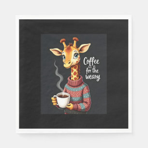 Coffee is for the Weary Funny Giraffe Coffee Lover Napkins