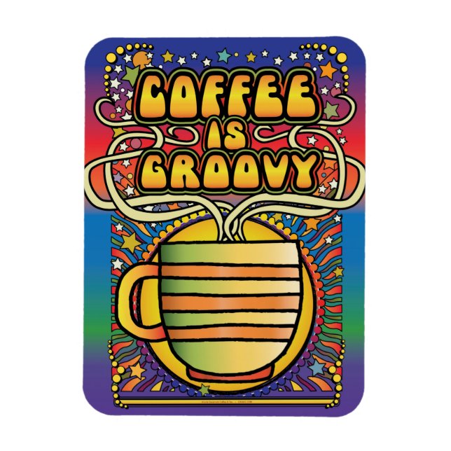 Coffee is Groovy Magnet (Vertical)