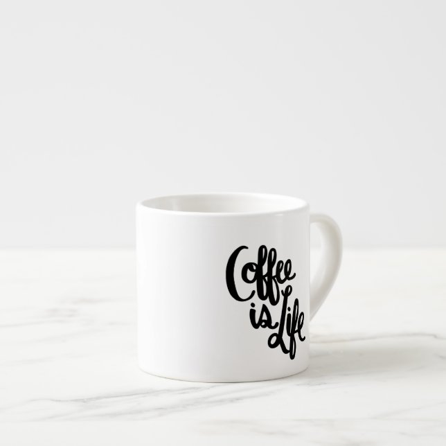 Coffee is life espresso mug (Front Right)
