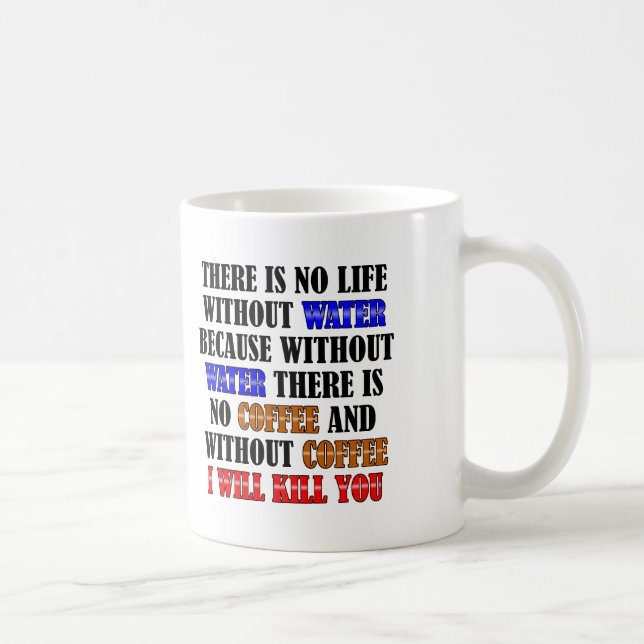 Coffee Is Life Funny Mug or Travel Mug (Right)