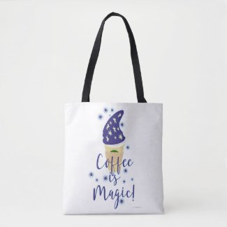 Coffee Is Magic Mocha Wizard Cartoon Motto