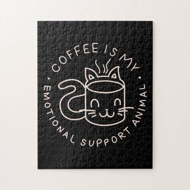 Coffee Is My Emotional Support Animal Jigsaw Puzzle (Vertical)