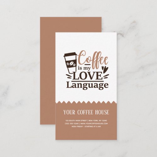 Coffee is my love language business card