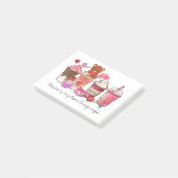 Cute white red big Heart chic Valentine's day Post-it Notes