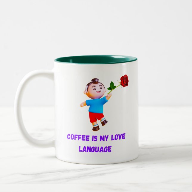 Coffee Is My Love Language  Two-Tone Coffee Mug (Left)