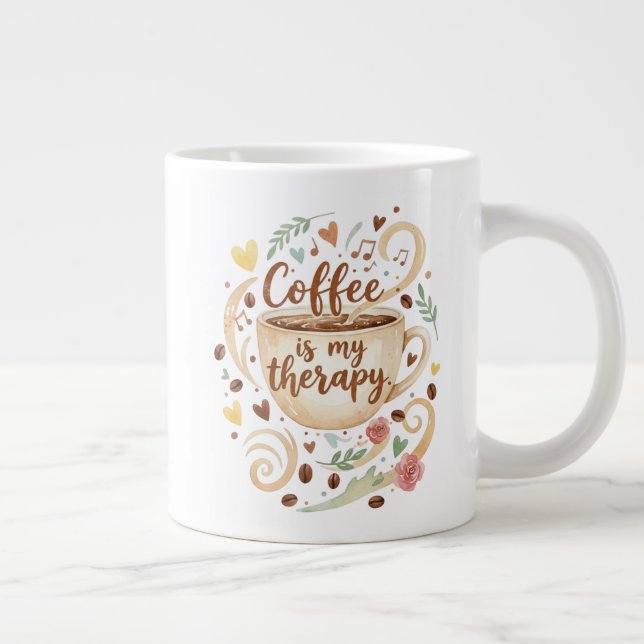 Coffee Is My Therapy 20oz  Giant Coffee Mug (Right)