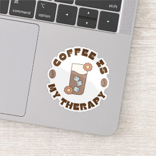 Coffee is My Therapy Retro Sticker