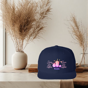 Coffee is my Valentine Cupid Arrow Heart Blue Visor