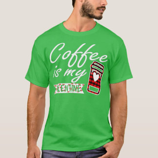 Coffee is My valentine Red Buffalo Plaid for wome T-Shirt